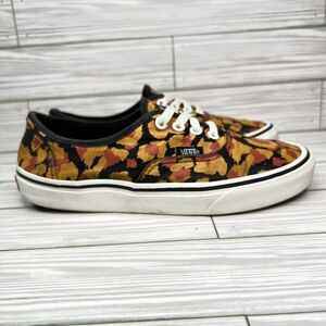 VANS Authentic Leopard Women's 7.5 Men's 6 Black Inca Gold Athletic Skate Shoes